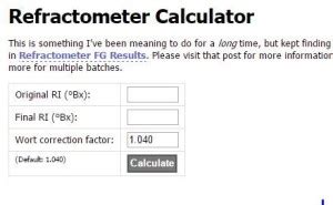 homebrewing refractometer calculator|refractometer calculator.